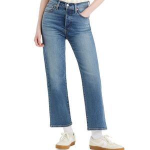Levi’s High Waisted Ankle Length Blue Straight Leg Women's Jeans